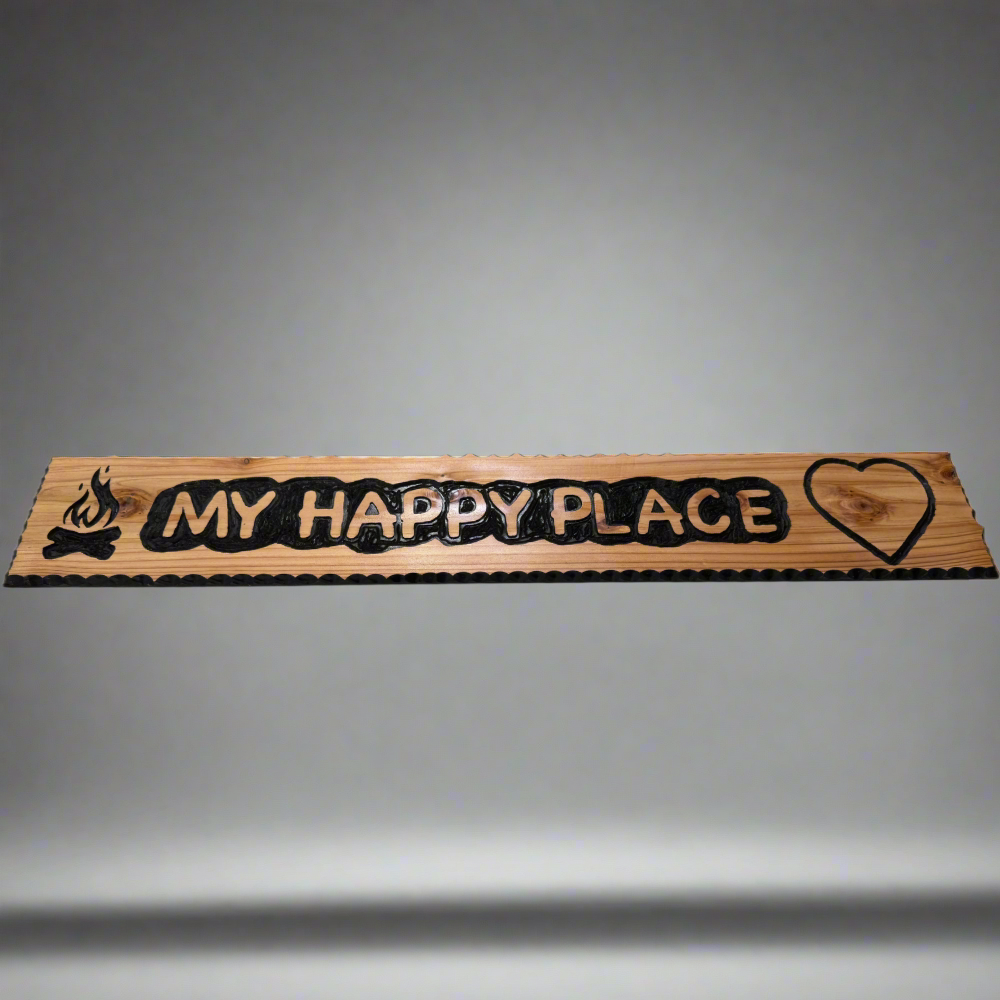 Carved Sign - My Happy Place
