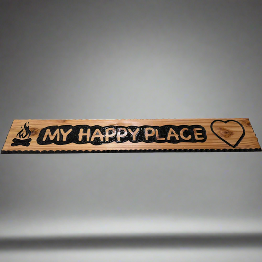 Carved Sign - My Happy Place