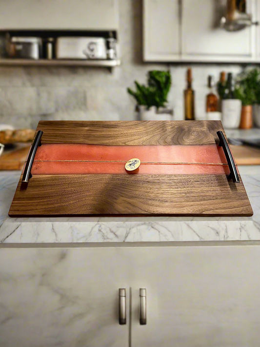 Serving Tray - Walnut/Rose Gold