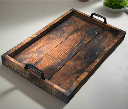 Rustic Ottoman/Serving Trays
