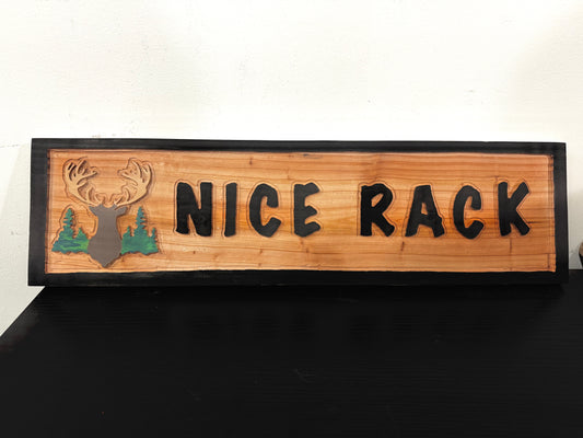 Hand Carved Sign - Nice Rack