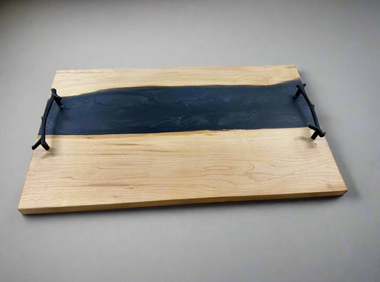 Maple and Black Epoxy Serving Tray